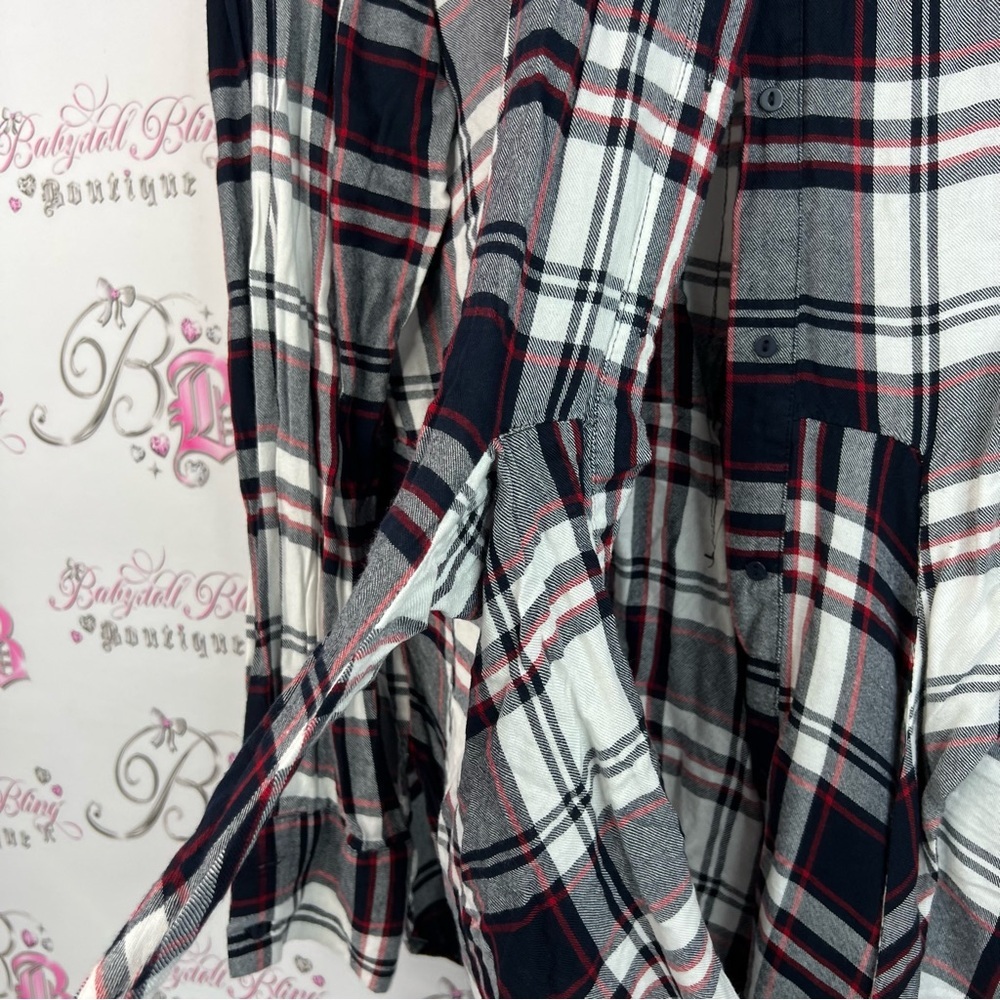 Eliane rose dress or long top plaid Chic Plaid Button-Down Shirt for Women - Picture 6 of 15